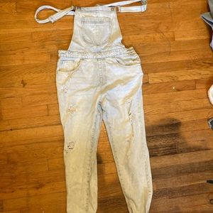 Light wash overalls